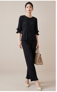 Conjunto Plisado de Moda para Mujer, Novedad 2026, Venta Caliente, Elegante y Casual, Dos Piezas con Volantes, Estampado Floral, Largo hasta el Tobillo - Product Image 3