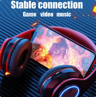 Casque sans fil B39 2026 pour dropshipping, casque pliable portable, lecteur MP3 avec microphone, lumières LED colorées, casque BT