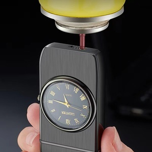 Wholesales <strong>Custom</strong> <strong>Lighter</strong> with Clock Cheap Prices Butane Gas Flint Watch <strong>Lighter</strong> for Men Cigarette - Product Image 5