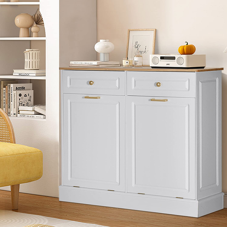 Freistehender Holz-Mülleimer-Schrank für den Innenbereich mit Schublade und Kippfunktion für Küche und Wohnzimmer| Alibaba.com