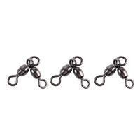 Swivel Pancing 3 Arah Saltwater Crane dari Baja Anti Karat, Konektor Kait Senar Pancing, Swivel Ganda