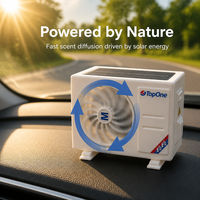 Diffuseur de parfum créatif en forme de climatiseur pour voiture, à énergie solaire, rotatif, pour tableau de bord et grille d'aération, ensemble d'aromathérapie