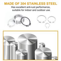 Durable and Corrosion-Resistant Stainless Steel 304 GB894 External C-type Snap Hole Retaining Ring for Shaft