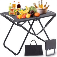 Table de camping pliable rectangulaire en acier au carbone, portable, tactique, avec sac de rangement, durable, pour pique-nique en plein air