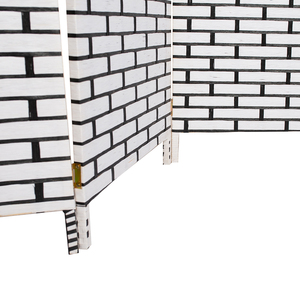 Stak – écran de confidentialité pliable noir et blanc, cloison de chambre, mur d'intimité, 4 panneaux pliables, portable, travail manuel, maille en bois, conception tissée - Product Image 3
