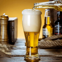 Verre à bière classique personnalisé avec logo, ensemble de 2 tasses en verre borosilicate et aluminium pour la maison, le pub, le bar ou les fêtes