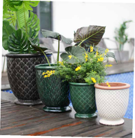 Pots à fleurs décoratifs vintage avec trou de drainage, pot à bonsaï contemporain, pots de jardin classiques