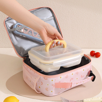 HuduiBrand Duurzame Waterdichte Geïsoleerde Oxford Lunchtas voor Kinderen Draagbare Thermische Koeltas Lekvrije Rits Sluiting 5 Inch School