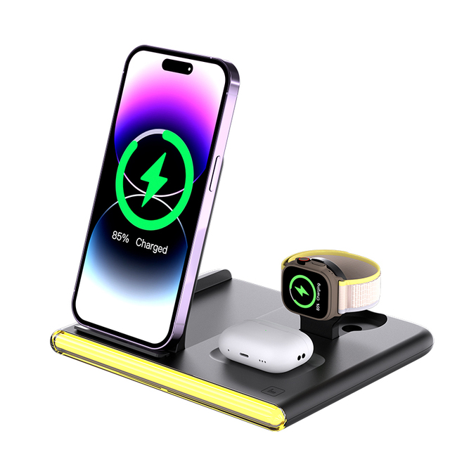 Wireless Charger for iPhone 3 in 1 Charging Station for Apple Multiple Devices Foldable Travel Charging Pad for Galaxy Watch