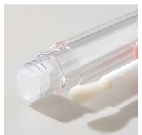 Tube de brillant à lèvres vide mat givré de 4,5 ml avec grande brosse applicatrice, blanc, noir, rose, tube cosmétique avec applicateur épais