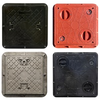 Tapa de alcantarilla compuesta de alta resistencia EN124 SMC cuadrada antideslizante para drenaje industrial 500*500*40