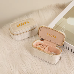 Mini Estuche de Joyería de Viaje Personalizado con Logotipo, Caja de Almacenamiento de Terciopelo con Cierre para Anillos, Pendientes y Joyas - Product Image 3