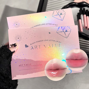 Kunst Waarde Langdurige Liefdesbrief Lip Make-Up Set Zwarte Matte Zachte Mist Witte Lip Modder Spiegel Glanzende Lipgloss Doos In Vloeibare Vorm - Product Image 4