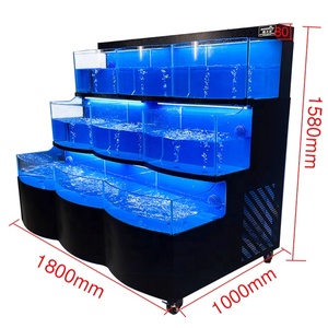 Acuario de Vidrio Personalizado para Decoración del Hogar, Enfriador de Peces de 3 Niveles, Tanque para Camarones, Langostas, Truchas, Linguas y Atunes - Product Image 4