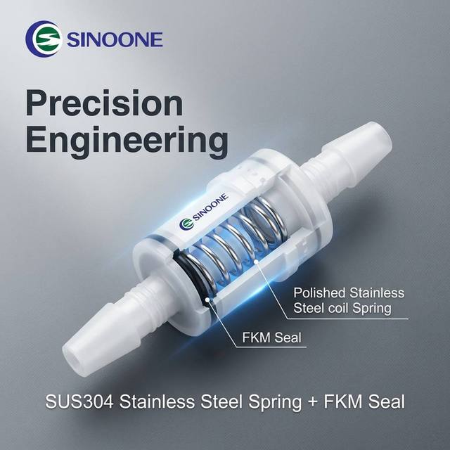 1/8 Inch Mini Inline Check Valve 0-100Kpa Cracking Pressure Plastic Pressure Relief Valve for Water Pressure Stabilization