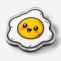 Aimants de réfrigérateur en acrylique personnalisés en gros, thème alimentaire dessin animé, décoration de pâtisserie, découpés, épaisseur 3 mm, support magnétique noir