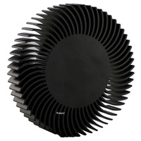 Dissipateur de chaleur en aluminium anodisé noir, rond tournesol led downlight cnc