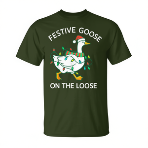 Maglietta divertente per le vacanze di Natale con Goose On The Loose - Product Image 2