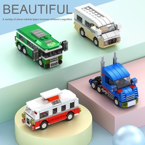 Mattoncini Compatibili con i Marchi Principali: Autobus Scolastico, Camion dei Pompieri, Autocisterna - Set di Costruzioni Educative per Auto e Ingegneria - Product Image 2