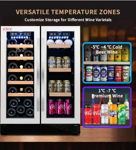 럭셔리 대형 내장 와인 음료 쿨러 냉장고 나란히 2 도어 냉장고 음료 와인 보존 시스템