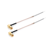Câble coaxial mâle à angle droit, paire, conducteur en cuivre étamé, gaine en PVC, extrémité dénudée, blindage tressé pour antenne RF OEM