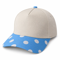 Cappello a 5 Pannelli con Logo Personalizzato, Cappellino da Baseball a Righe Ricamato e Stampato per l'Estate e Feste in Spiaggia per Donne
