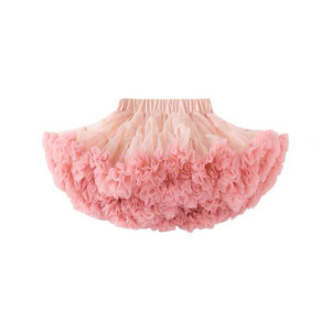 Jupes roses mignonnes pour enfants Mini jupe en tulle pour filles robe <span class=keywords><strong>tutu</strong></span> d'anniversaire pour enfants bébé fille avec péplum floral - Product Image 1