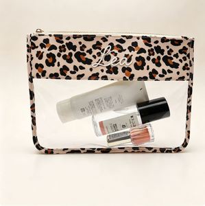 Pochette zippée plate écologique sur mesure en vinyle PVC transparent pour le rangement de maquillage 29,5x21cm - Product Image 1