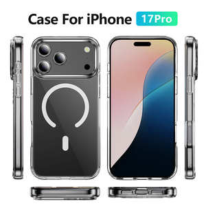 New trường hợ<span class=keywords><strong>p</strong></span> điện thoại TPU PC pha lê rõ ràng Magnetic trường hợ<span class=keywords><strong>p</strong></span> điện thoại cho Iphone 17 Pro Max - Product Image 3