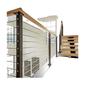 Rampe d'escalier de balcon extérieur en acier inoxydable Crewell 2x2x42 moderne pour villa, balustrade, main courante, résistant à la rouille, câble, poteau - Product Image 4