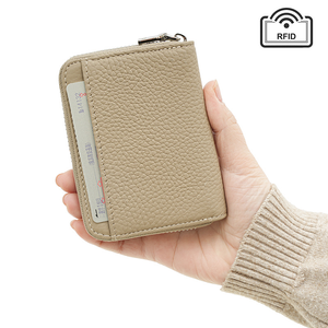 Portamonete Rosa in Stile Giapponese, Nuovo Portafoglio Mini RFID, Porta Carte in Vera Pelle con Logo Personalizzato - Product Image 2