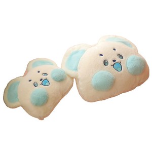 Cute Animal Plush Pillow Quilt Two In One Folding Car Office Nap Blanket Backrest Cushion Unisex Soft Fluffy Green Mouse Design - Product Image 5