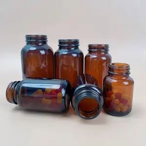 60ml 75ml 100ml 120ml 150ml amber Solid liquid Tablet powder glass bottle Cordyceps capsule bottle Health care products glass