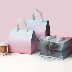 Wholesale Recyclable Disposable Thermal Insulated Non-Woven Food Drink Takeaway Bags Aluminum Foil Lining <b>Custom</b> Logo for Cake - Product Image 1