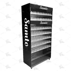 Custom Stand Display Cigarette Pusher Tobacco Cigarette Display Showcase Cigarettes Store Display Rack With Led Light