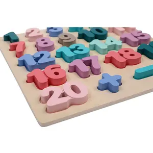Panel Puzzle Mainan Pendidikan Anak, Mainan Pendidikan Anak Kayu Edukasi Kualitas Tinggi Nomor 1 ~ 19 Seri 3d