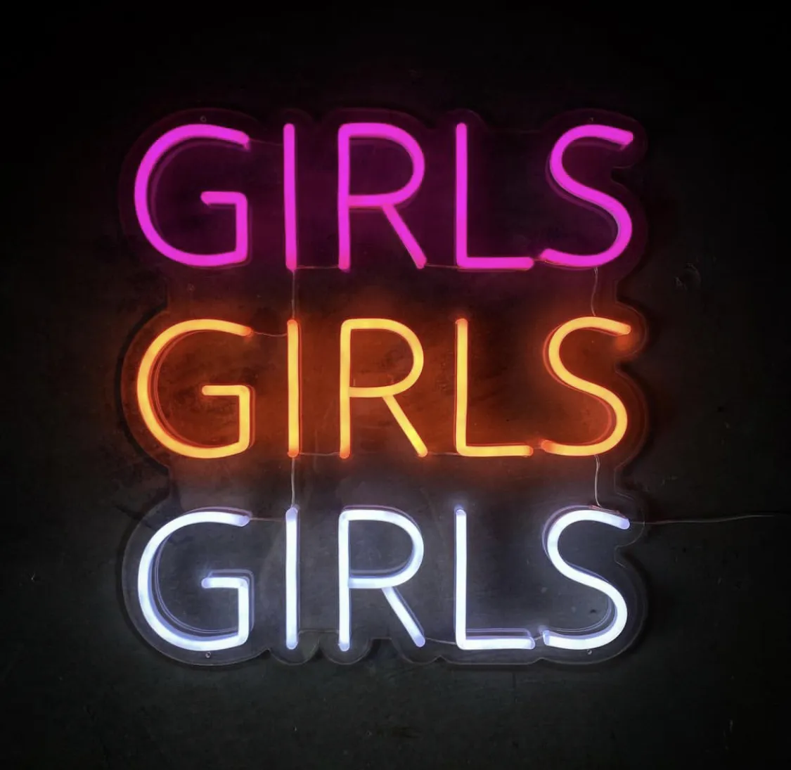 Koncept Drop Shipping 18inch GIRLS GIRLS GIRLS neon wings Neon Light Advertising Custom LED Neon Sign