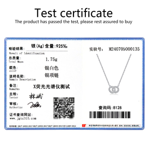Perhiasan Perak Sterling 925 Berstempel, Kalung Cincin Ganda Mobius, Lingkaran Saling Terkait, Liontin CZ untuk Pasangan Pria Wanita - Product Image 3