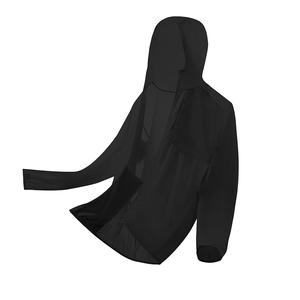 Men's Lightweight <b>Hooded</b> Windbreaker Solid Black Full <b>Zip</b> Sun Protection Running Jacket - Product Image 1