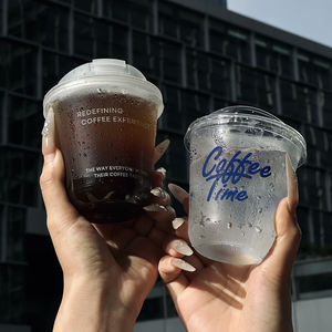 Vasos de Plástico PET Redondos Transparentes Desechables con Logotipo Impreso Personalizado, de 8/10/12/16/24 oz, para Matcha, <span class=keywords><strong>Sada</strong></span>, Café, Bebidas Frías, con Tapa - Product Image 6