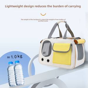 Tas selempang hewan peliharaan bahu ganda, tas ritsleting anjing desain kotak kapasitas besar dapat dilipat modis - Product Image 3