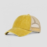Gorra de béisbol de malla lavable de 6 piezas gorra de camionero para hombre vintage rasgada al por mayor