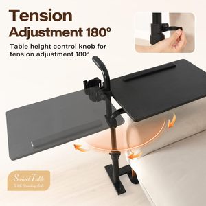 Mesa Auxiliar <span class=keywords><strong>de</strong></span> Hierro <span class=keywords><strong>de</strong></span> 23.6"x15.7" con Rotación <span class=keywords><strong>de</strong></span> 360°, Ergonómica, con Asa Ajustable Individualmente, <span class=keywords><strong>para</strong></span> Laptop, Sofá, Moderna - Product Image 6