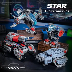 Scifi serisi yıldızstellar 2 gelecek savaş gemisi 1:8 ölçekli ABS plastik <span class=keywords><strong>Robot</strong></span> yapı taşları seti DIY eğitici oyuncak - Product Image 1