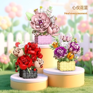 Bloques de Construcción de Plástico ABS, Cesta de Flores, Planta Suculenta en Maceta, Rosa, Flor Eterna, Juguete de Decoración, Ladrillos de Construcción - Product Image 2
