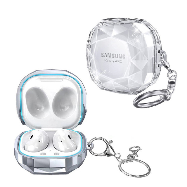Transparent Diamond Pattern Anti-fall Shockproof Wireless Earphone Protective Cover for Samsung Galaxy Buds Live Pro Buds2 Case