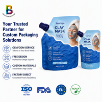 Sachet Doypack Personnalisé 150g 300g pour Masque Cosmétique à l'Argile, Lotion Corporelle et Masque Boue avec Bec Verseur d'Angle