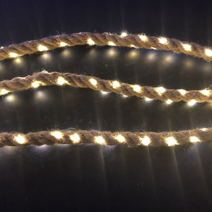 Guirlande lumineuse solaire en corde de chanvre à lumière LED, imperméable, féerique, pour la maison, fête de mariage, éclairage décoratif d'extérieur, 50 m - Product Image 2