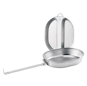 US 133 G.I. Style Mess Kit Mess Tin with Frying Pan Plate and <b>Compartment</b> Lid <b>Lunch</b> <b>Box</b> Food Plate and Pot Multi Function - Product Image 3