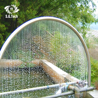 Fuente de Agua Moderna con Cortina de Agua de Acero Inoxidable para Interiores y Exteriores, Ideal para Hoteles y Jardines, Personalizable